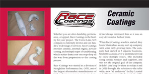 Race Coatings profile in Wheels of Thunder Magazine