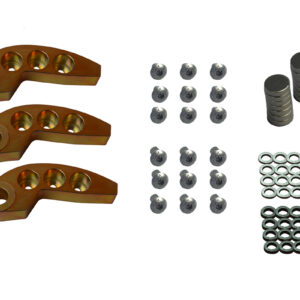 52-68 Gram Adjustable Weight Kit (bushed) Set of 3 / Now with the capability to use Magnets, Bolts, Washers, and Tungsten.  Total weight is 77.1g.  (must purchase part # 125-135)