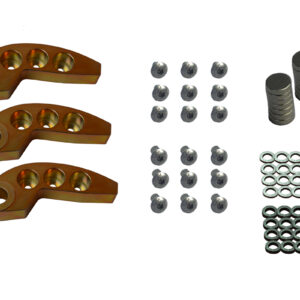 64-80 Gram  Adjustable Weight  Kit  (bushed) Set of 3 / Now with the capability to use Magnets, Bolts, Washers, and Tungsten.  Total weight is 88.6g.  (must purchase part # 125-135)