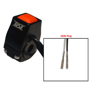 SKIDOO GEN 4/5 / LYNX RADIEN / BILLET ALUMINUM MOMENTARY KILL SWITCH BLACK ANODIZED  W / OEM TERMINALS (2-STROKE ENGINES ONLY)