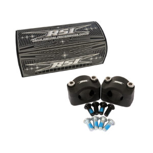 1 1/8" OVERSIZED HANDLEBAR CLAMP KIT BLACK W/BLACK BAR PAD