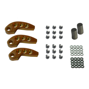 64-80 Gram  Adjustable Weight  Kit  (bushed) Set of 3 /  Now with the  complete tuning kit:  Including  Bolts, Washers, and Tungsten.  Total weight is 88.6g. With additional tungsten purchase