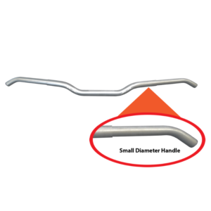 SLIM JIM ALUMINUM 7/8" CLAMP AREA- 13 DEGREE SWEEP-3/4" DIAMETER GRIP AREA -1" RISE & HOOKED ENDS - 30'' WIDE(USES ALL STOCK DIAMETER CONTROLS)  NATURAL SILVER ANODIZE